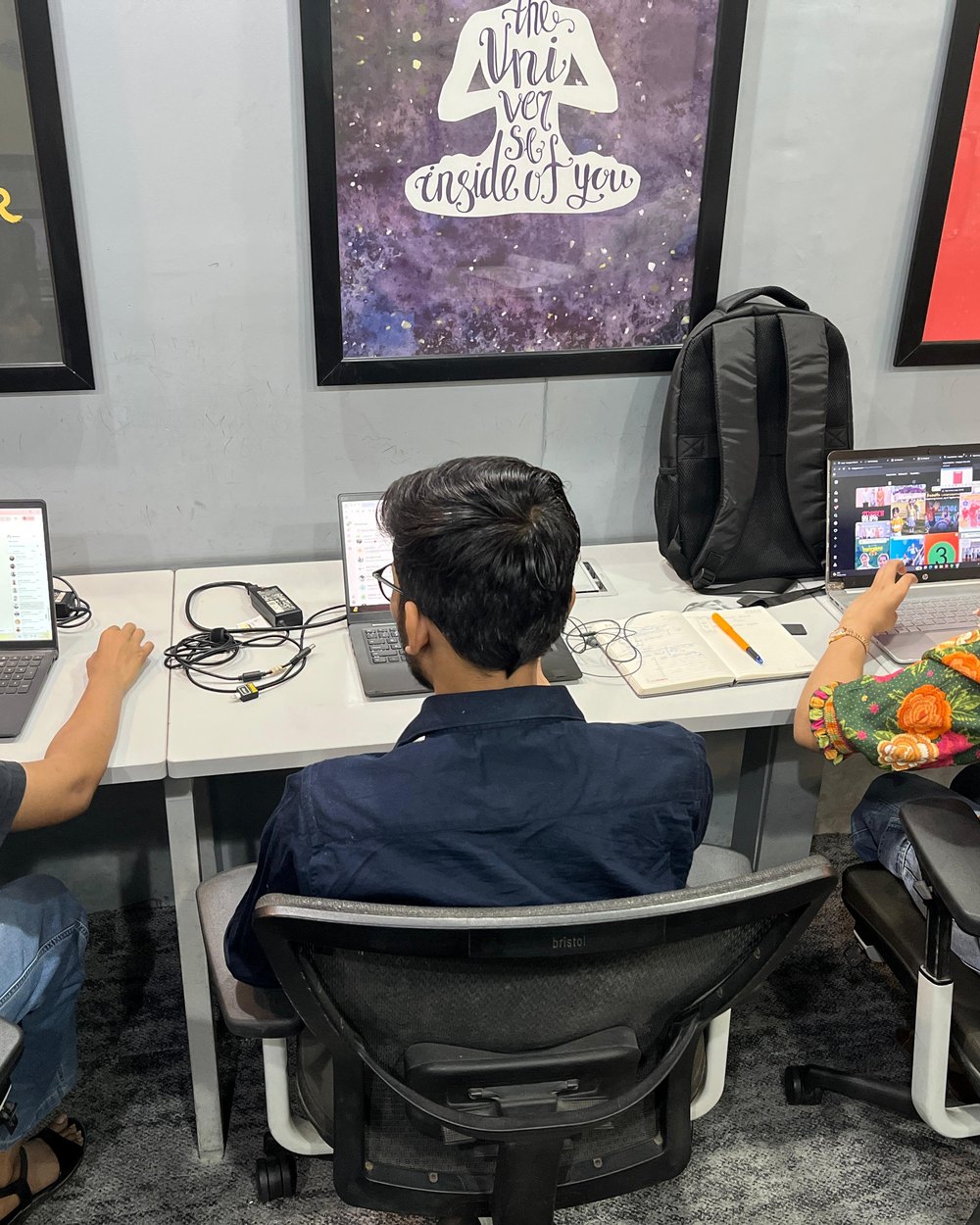 The team planning content